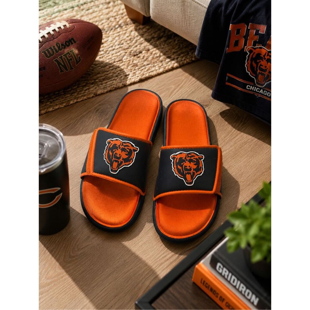 FOCO Chicago Bears NFL Mens Foam Sport Slide - Size Large 11-12